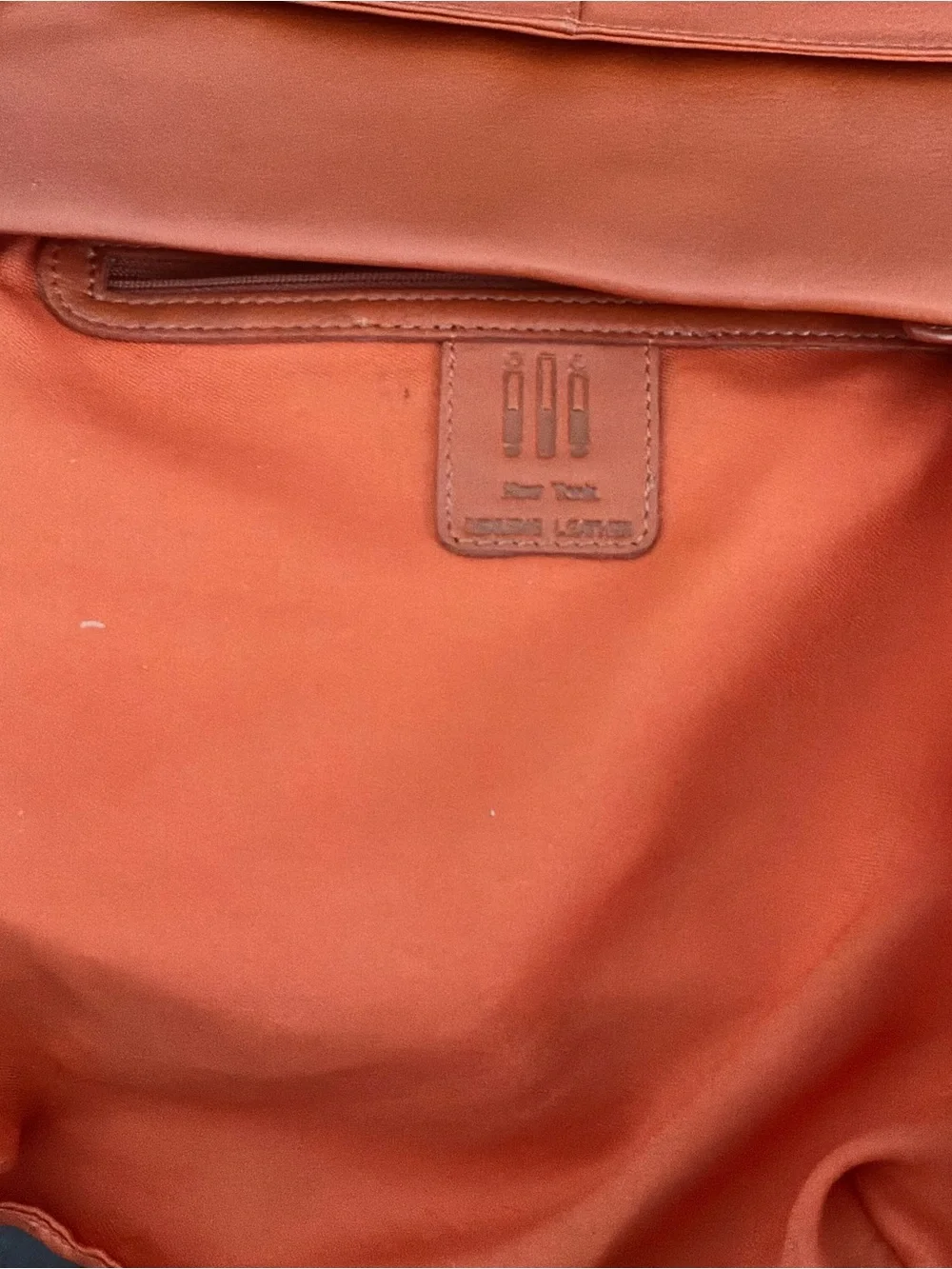 ili New York Double Zip Genuine Leather Organizer Crossbody Bag-Vibrant Orange
